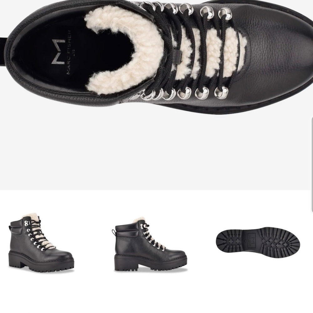 MARC FISHER LTD NAIRY HIKING BOOT 9M NEW BLACK - Picture 4 of 7